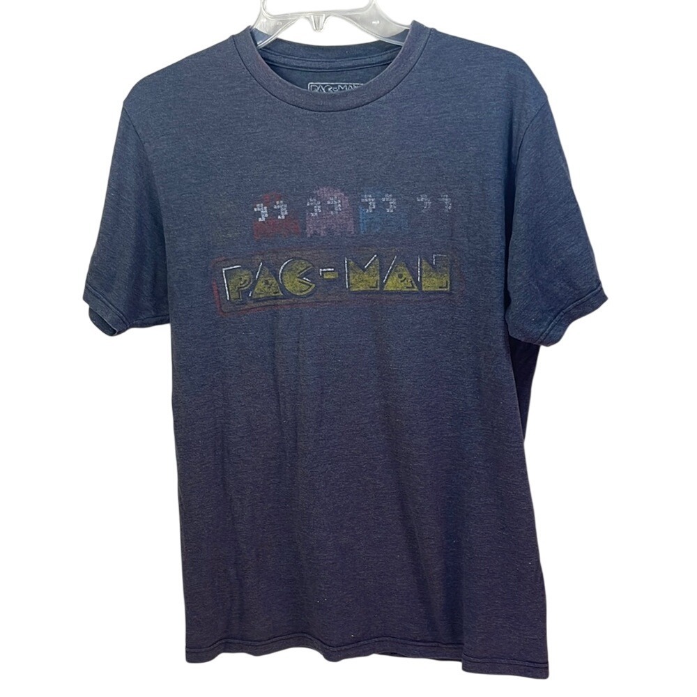 Pac-Man T-Shirt Retro Arcade Game Graphic Tee‎ Heather Blue